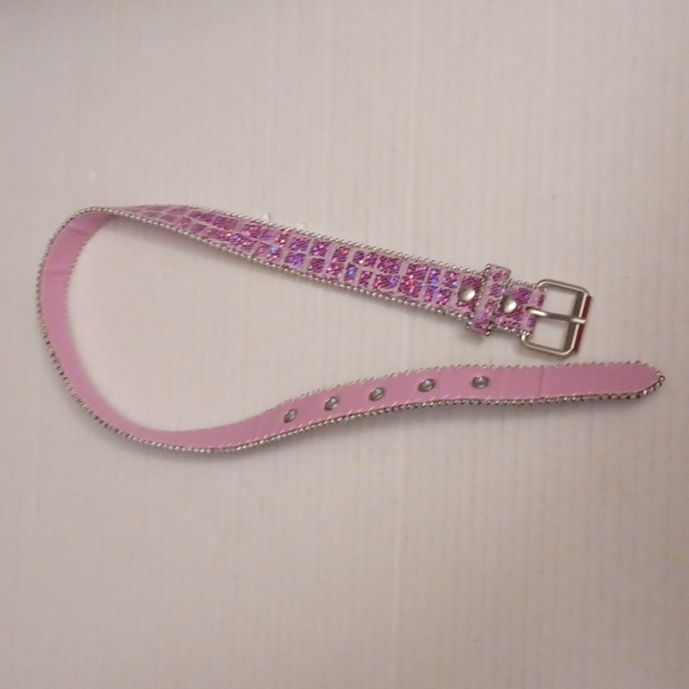 $4 Add-on Purplish Pink Sparkly Belt - Size Small (Youth)